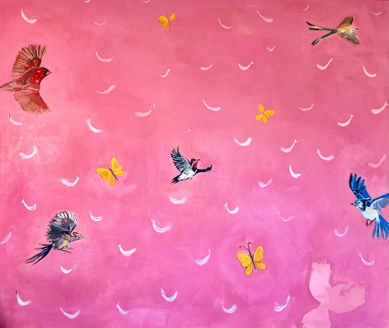 Des Oiseaux de Texas (The Birds) by artist Melissa Wen Mitchell Kotzev